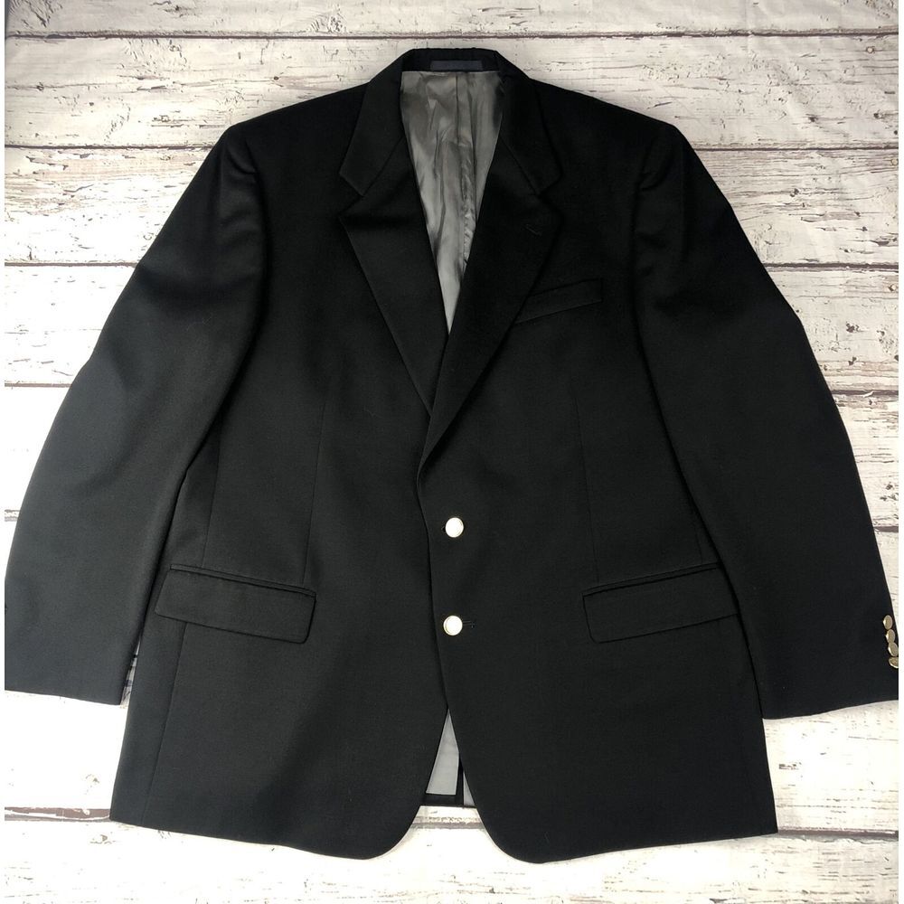 Vintage USA made BURBERRY Single Breasted Navy Blue Blazer Jacket Classic